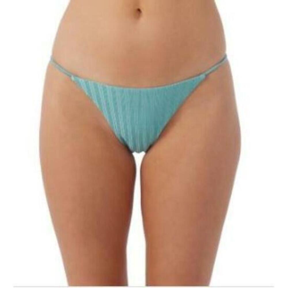 O'Neill Juniors' Women's Blue Metallic Rib Redondo Bikini Bottoms L NWT
